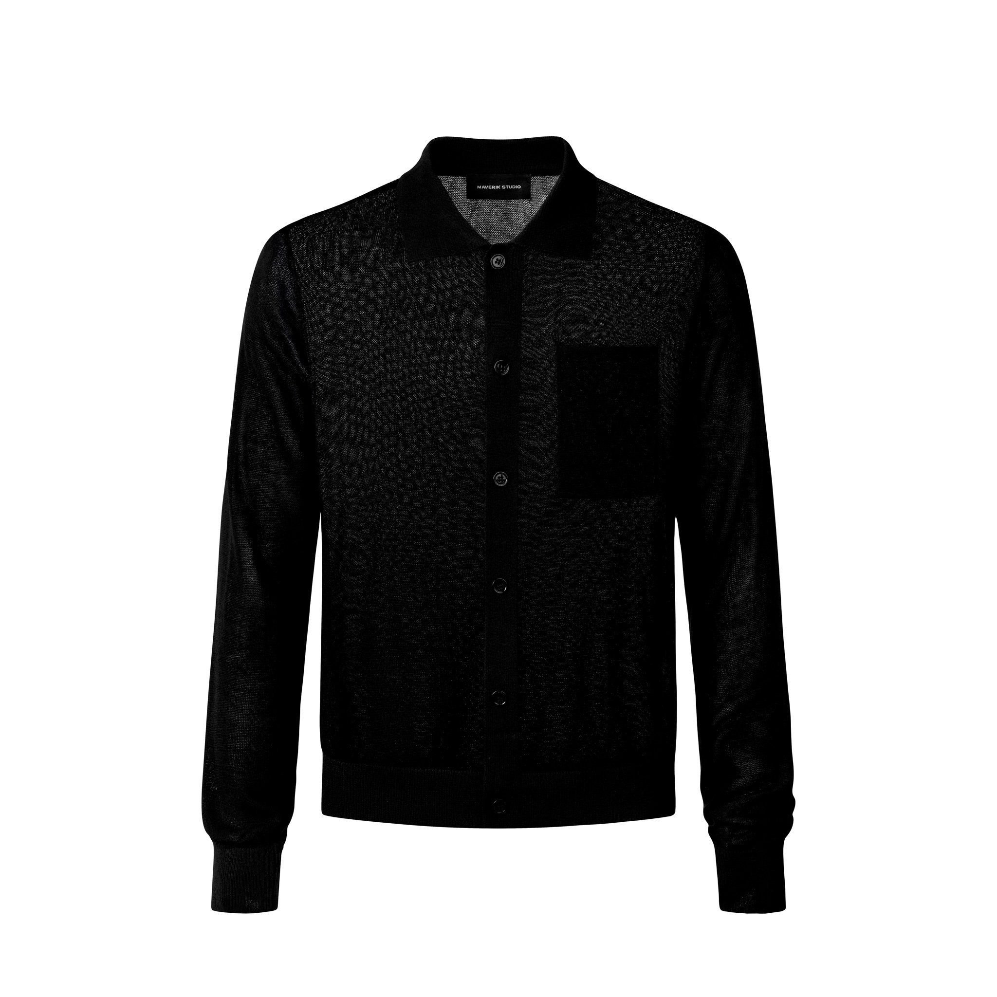 MAVERIK® LONGSLEEVES KNIT SHIRT ( BLACK ) 
