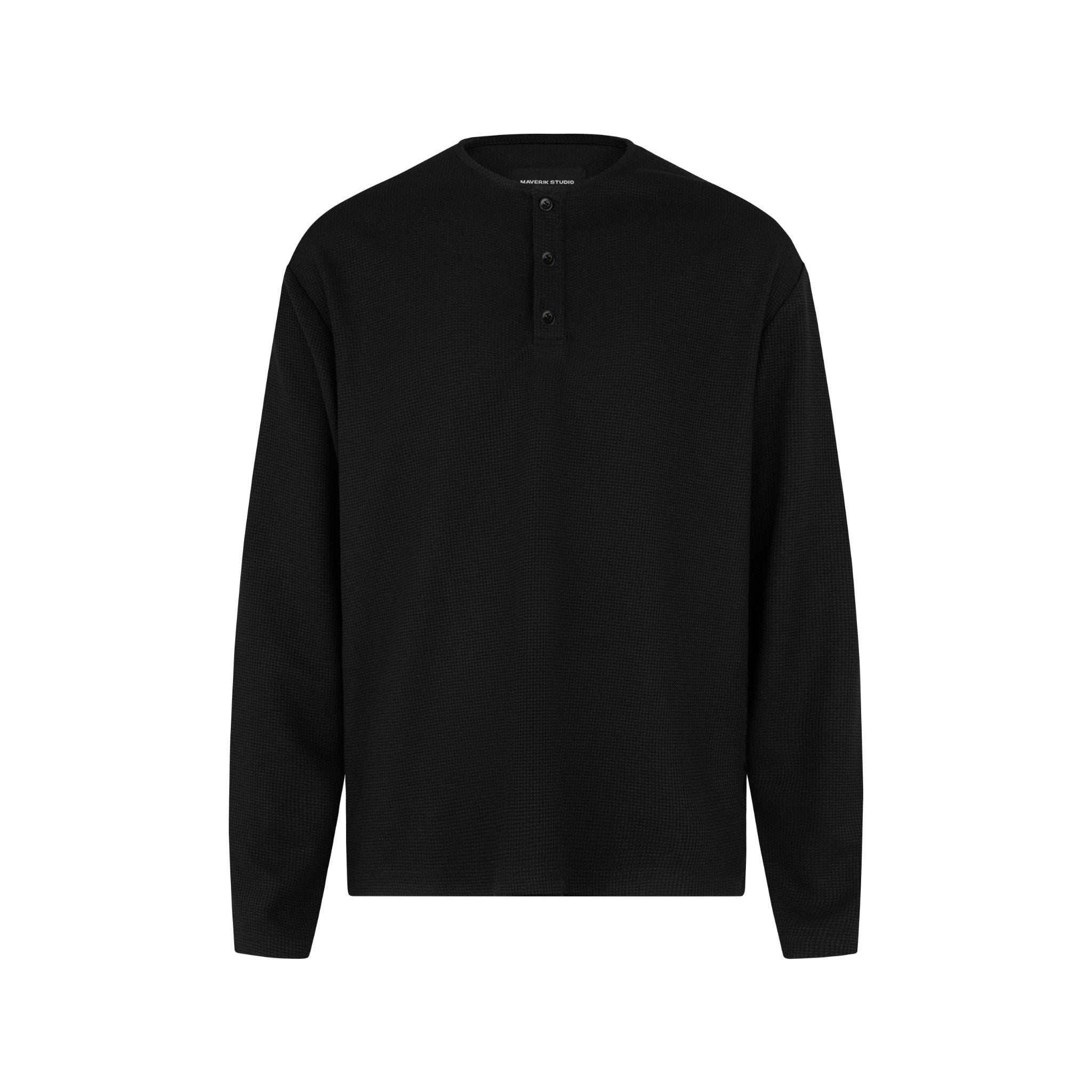  MAVERIK® WAFFLE LONGSLEEVES T-SHIRT ( BLACK ) 