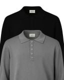  MAVERIK® LONG SLEEVE KNIT POLO ( BLACK ) 