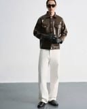  MAVERIK® SECOND SKIN LEATHER TRUCKER JACKET ( SMOKED COCOA ) 