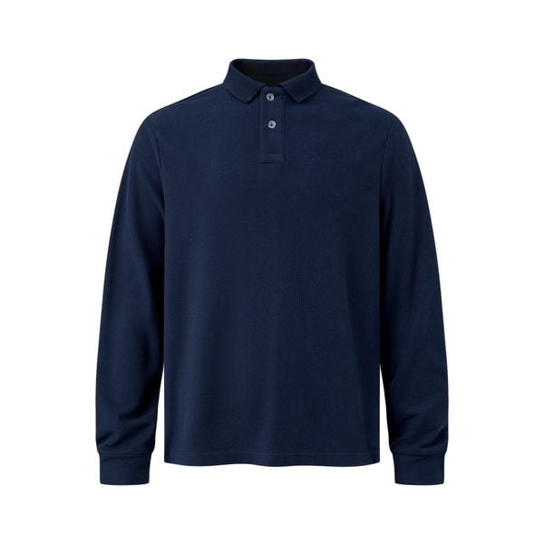  MAVERIK® CLUB PIQUÉ LONGSLEEVE POLO SHIRT (NAVY ) 