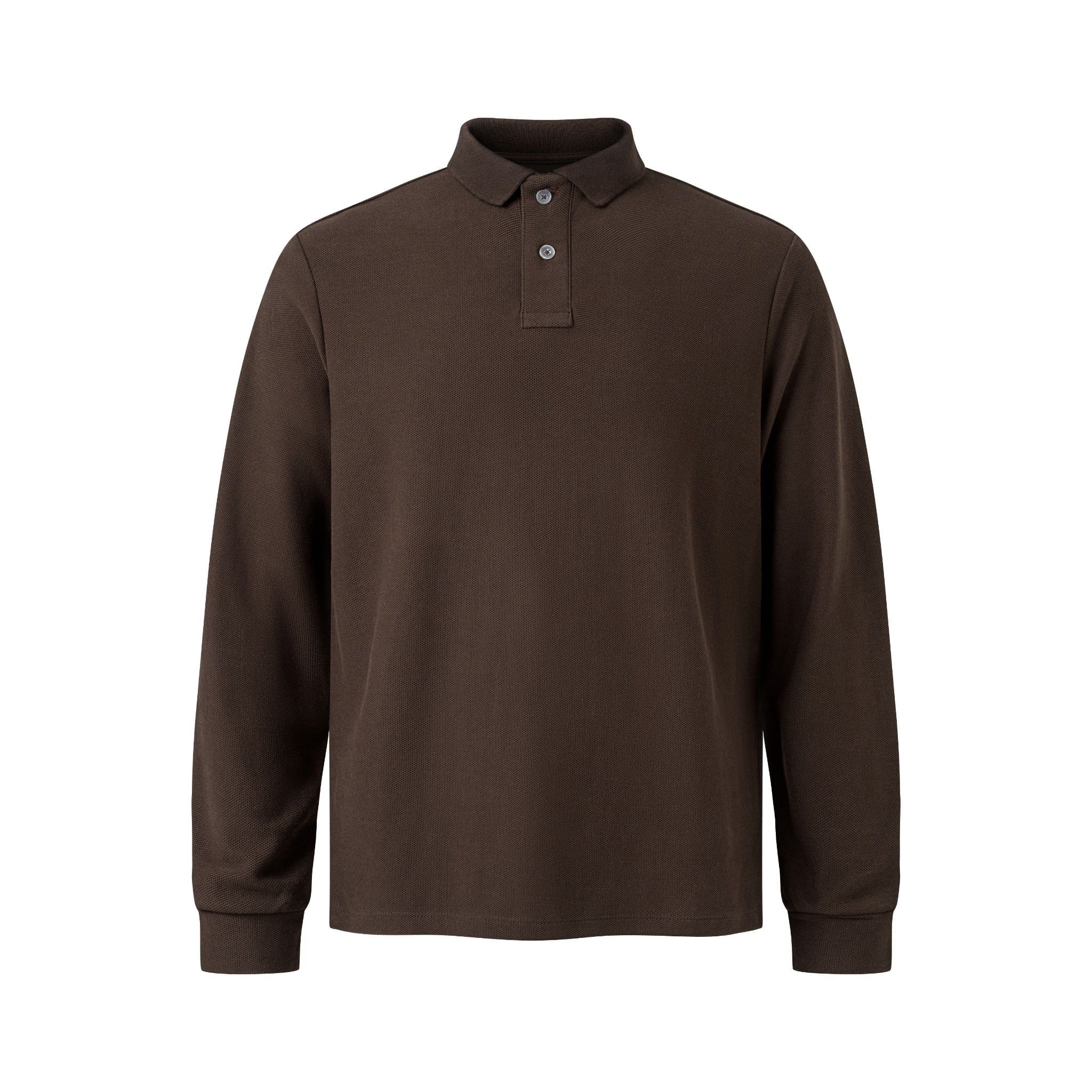  MAVERIK® CLUB PIQUÉ LONGSLEEVE POLO SHIRT ( MOCHA ) 