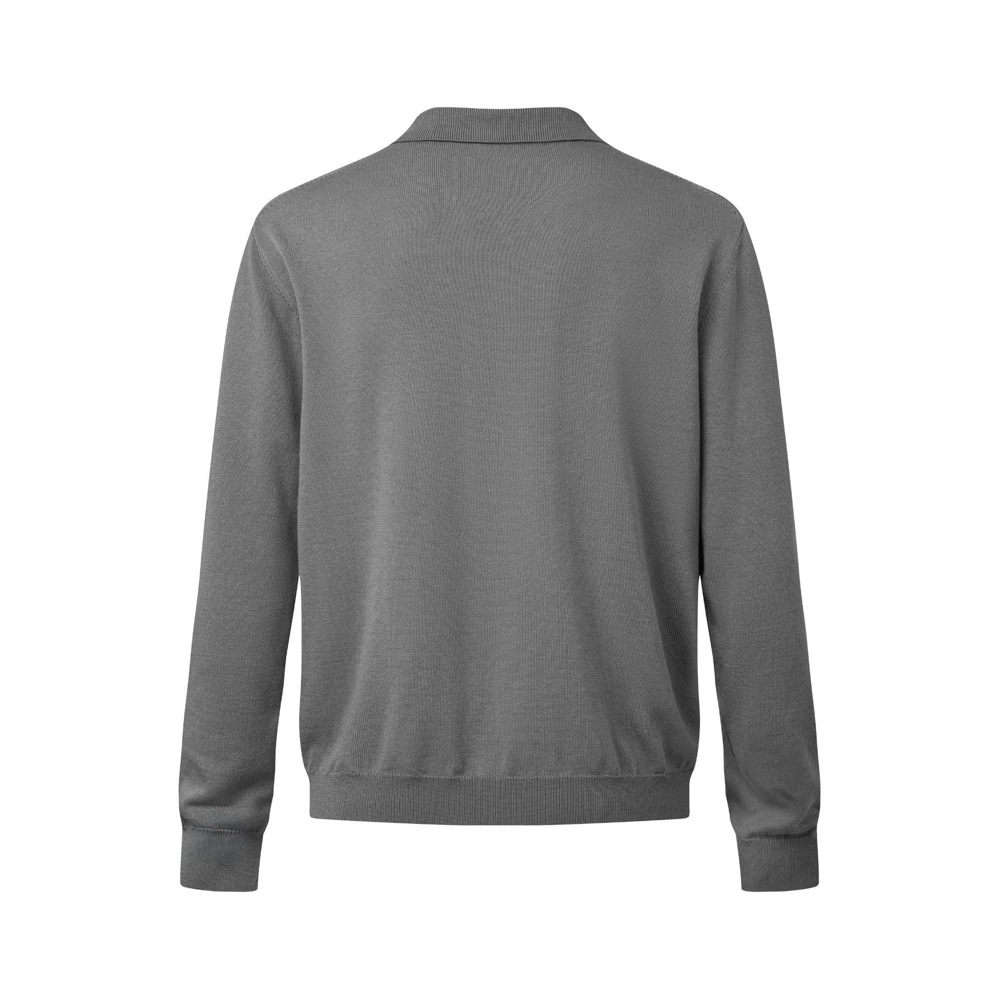  MAVERIK® LONG SLEEVE KNIT POLO ( GREY ) 