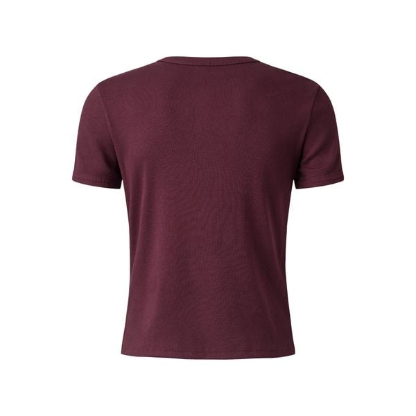  MAVERIK® BUTTON RIB SLIM FIT T-SHIRT ( BURGUNDY ) 