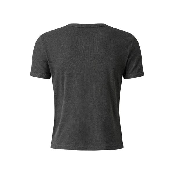  MAVERIK® BUTTON RIB SLIM FIT T-SHIRT ( DARK GREY ) 