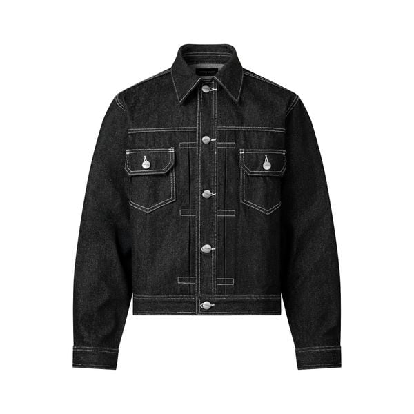  MAVERIK®  TRUCKER RAW DENIM JACKET ( BLACK ) 