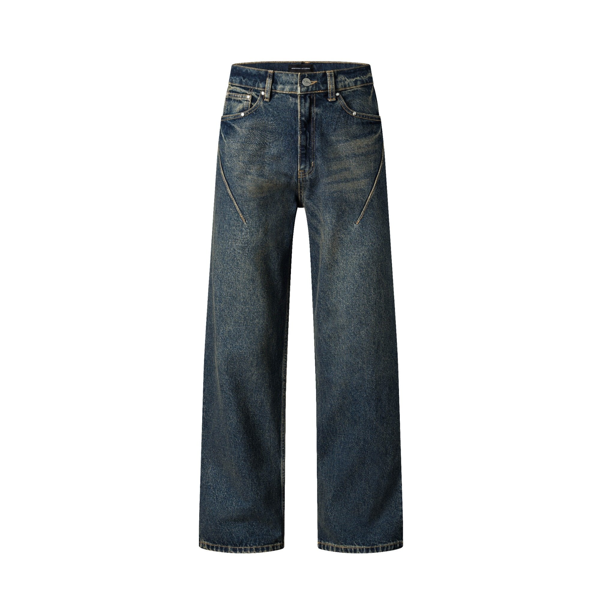 Maverik Studio MAVERIK® LOOSE FIT DENIM PANTS ( DIRTY BLUE WASHED )