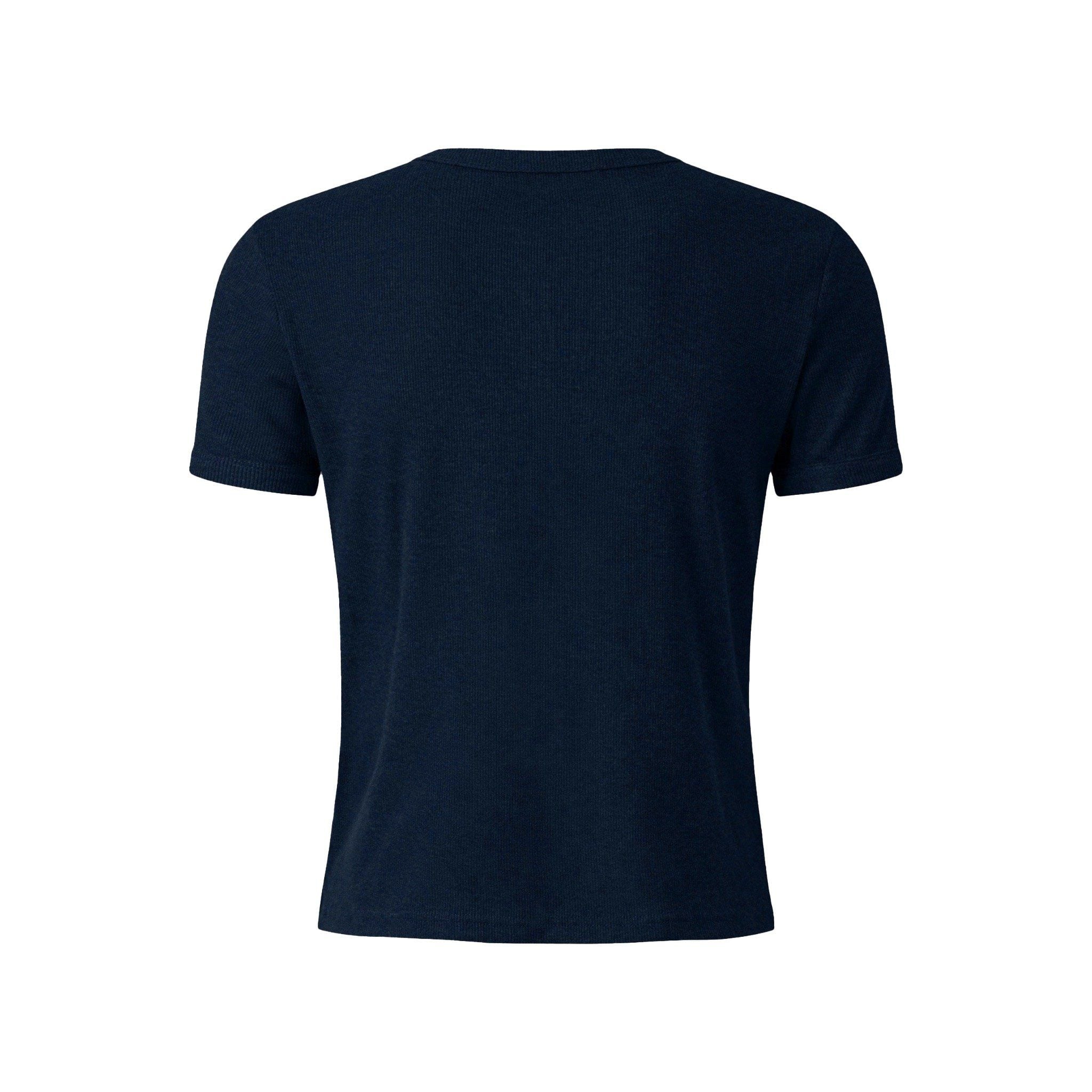  MAVERIK® BUTTON RIB SLIM FIT T-SHIRT ( NAVY ) 