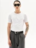  MAVERIK® BUTTON RIB SLIM FIT T-SHIRT ( WHITE ) 