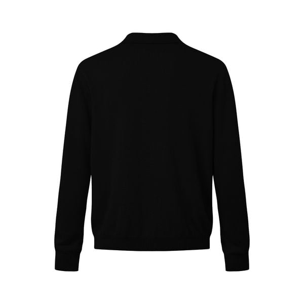  MAVERIK® LONG SLEEVE KNIT POLO ( BLACK ) 