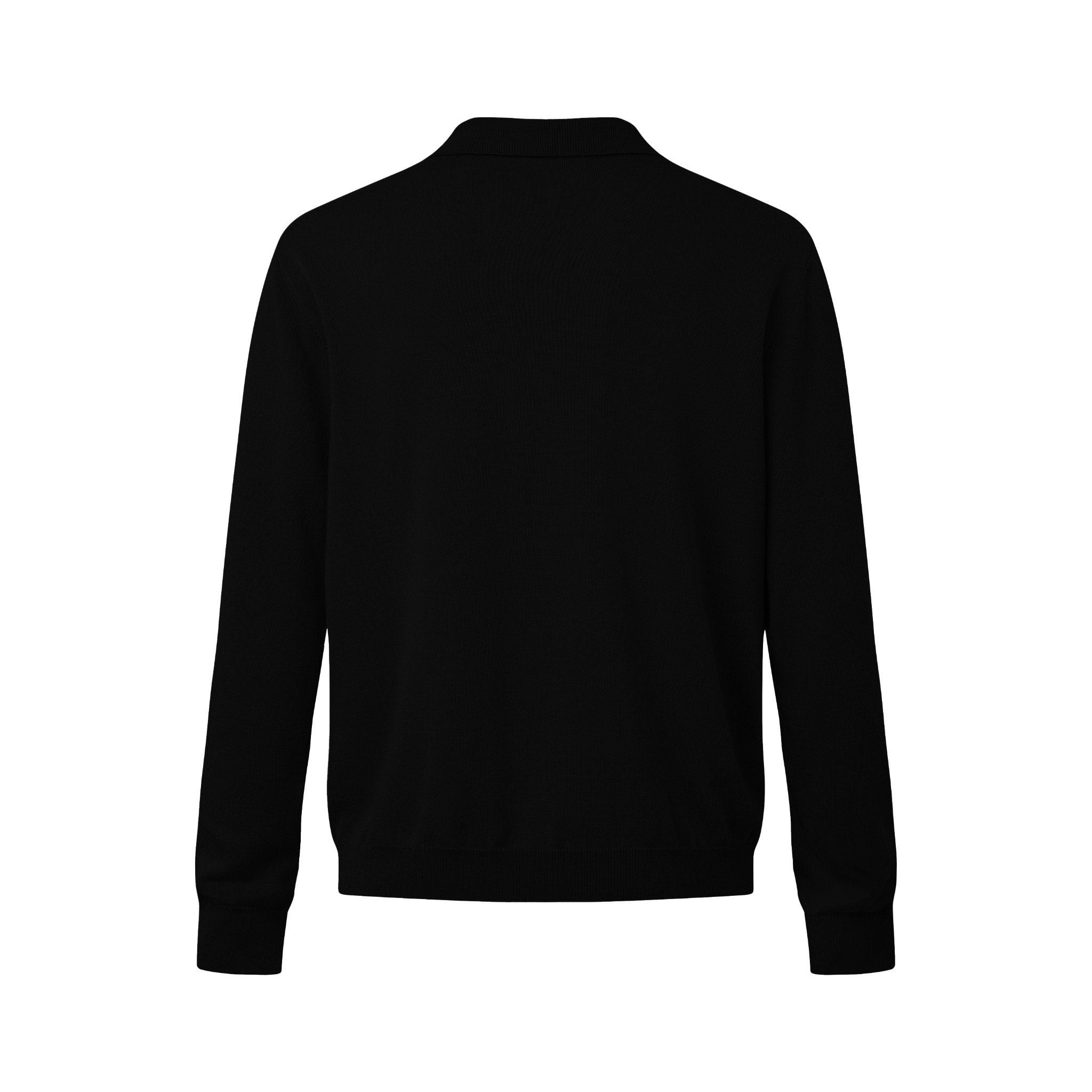  MAVERIK® LONG SLEEVE KNIT POLO ( BLACK ) 