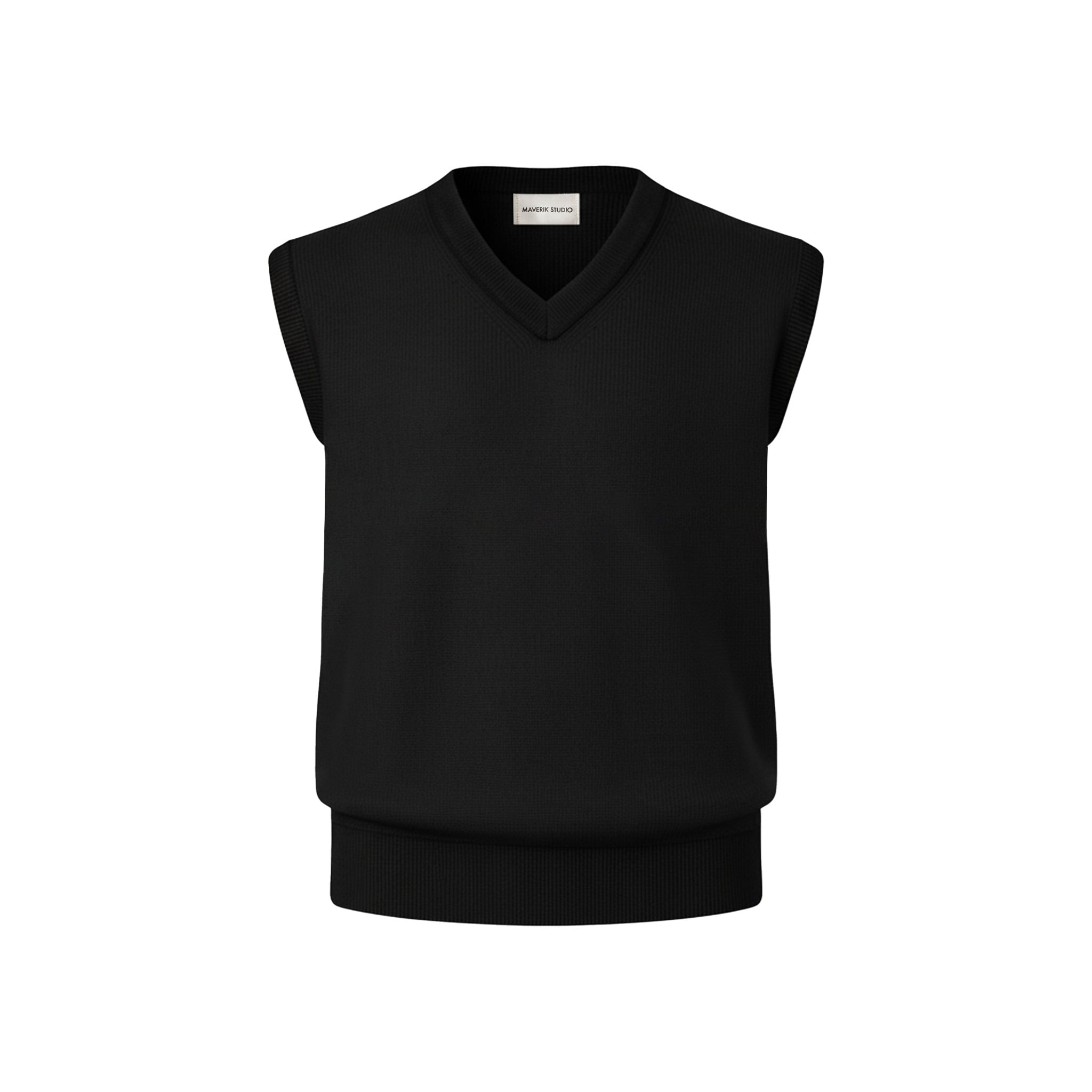 Maverik Studio MAVERIK® V-NECK KNIT VEST ( BLACK )