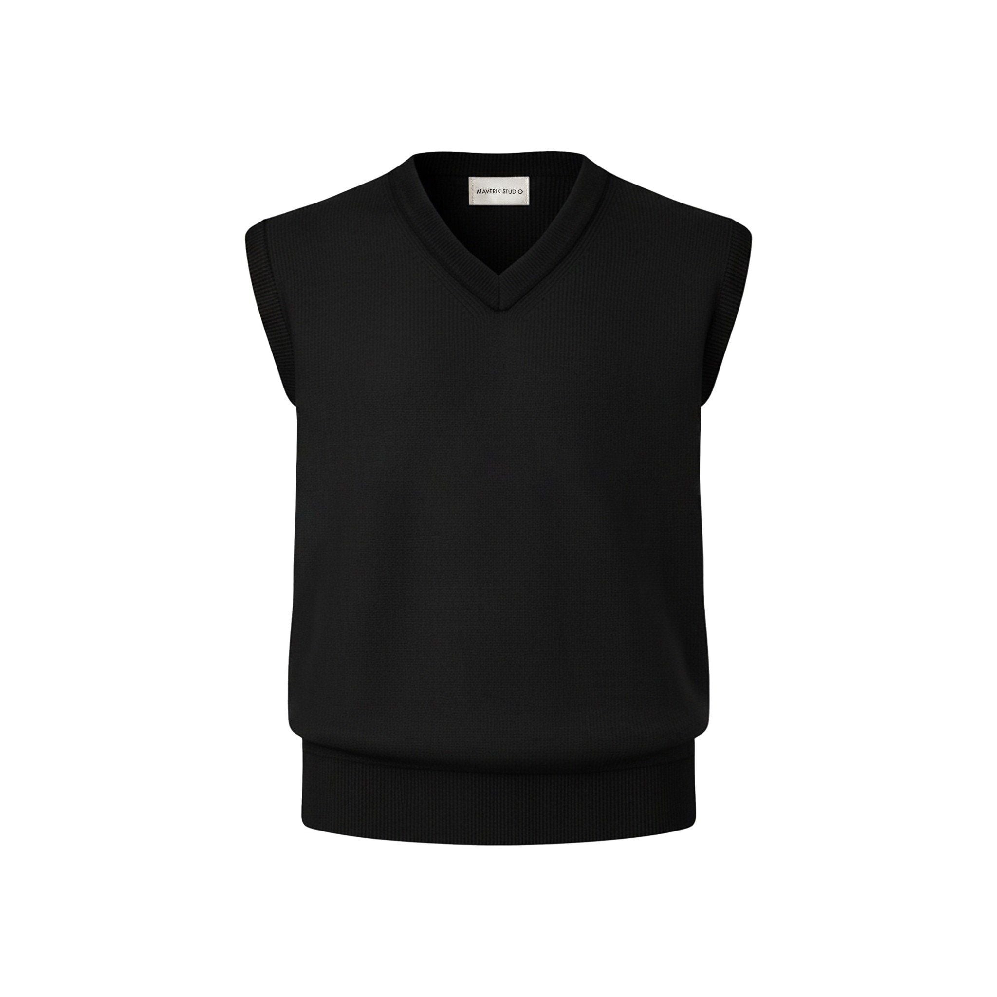  MAVERIK® V-NECK KNIT VEST ( BLACK ) 