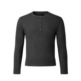  MAVERIK® BUTTON RIB SLIM FIT LONGSLEEVE T-SHIRT ( DARK GREY ) 