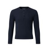  MAVERIK® BUTTON RIB SLIM FIT LONGSLEEVE T-SHIRT ( NAVY ) 