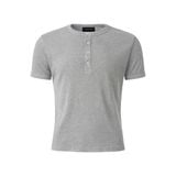  MAVERIK® BUTTON RIB SLIM FIT T-SHIRT (  GREY ) 