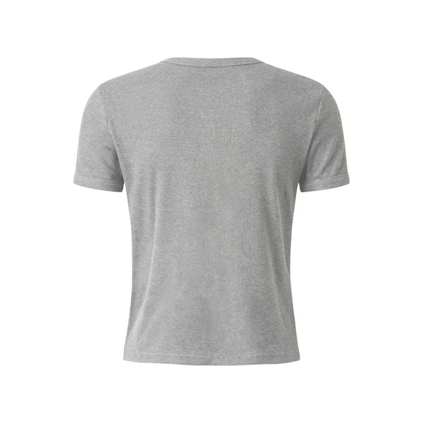 MAVERIK® BUTTON RIB SLIM FIT T-SHIRT (  GREY ) 