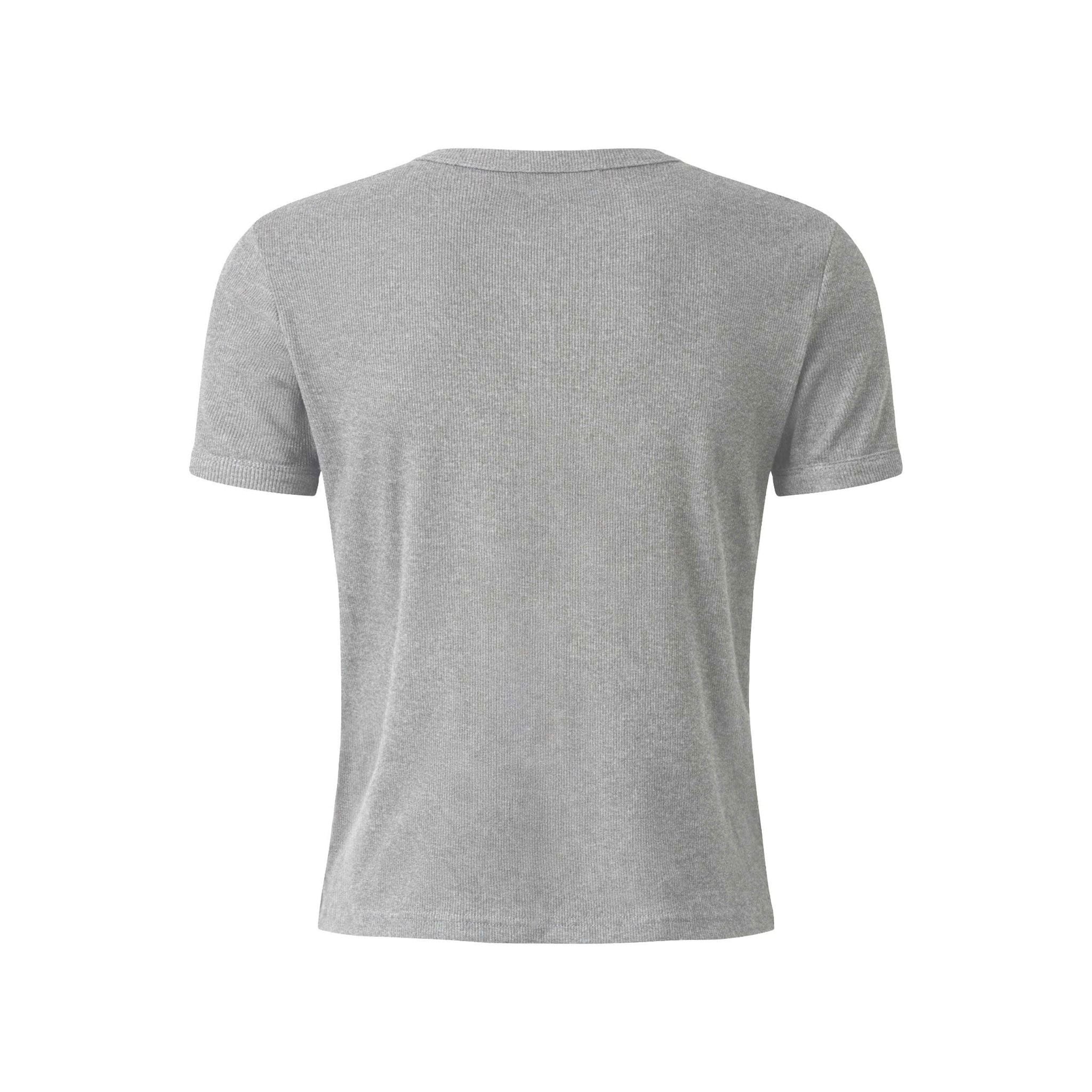  MAVERIK® BUTTON RIB SLIM FIT T-SHIRT (  GREY ) 