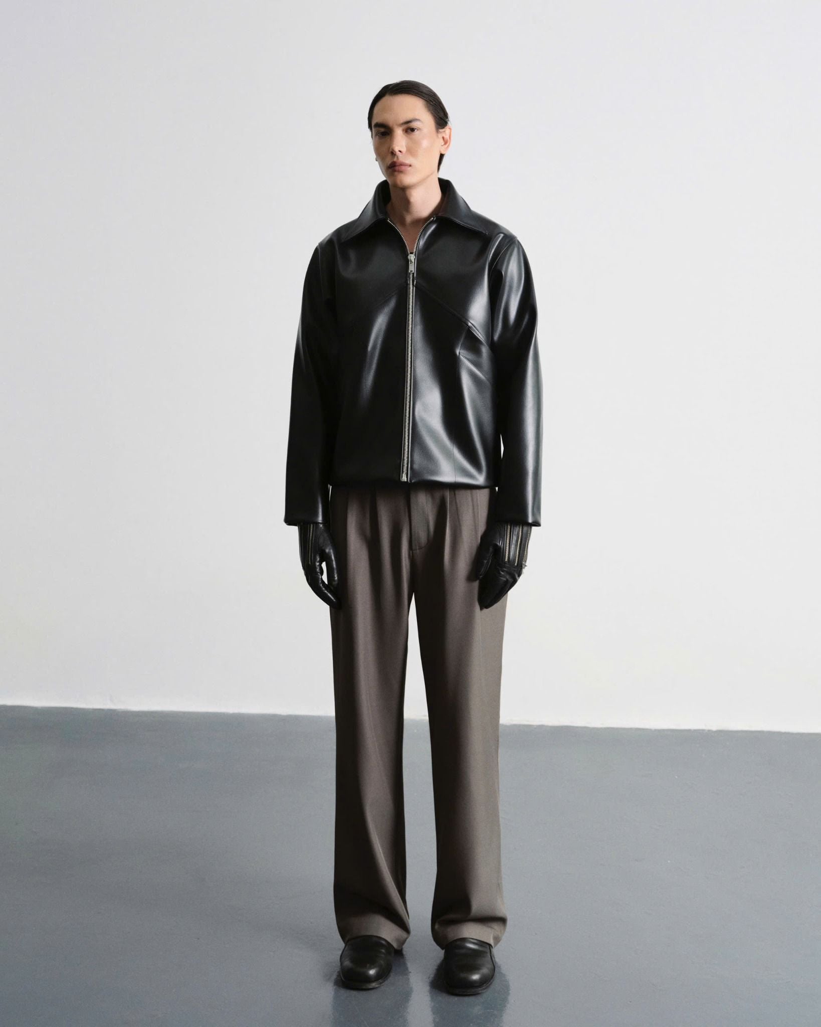  MAVERIK® SECOND SKIN LEATHER ZIP JACKET ( OBSIDIAN BLACK ) 