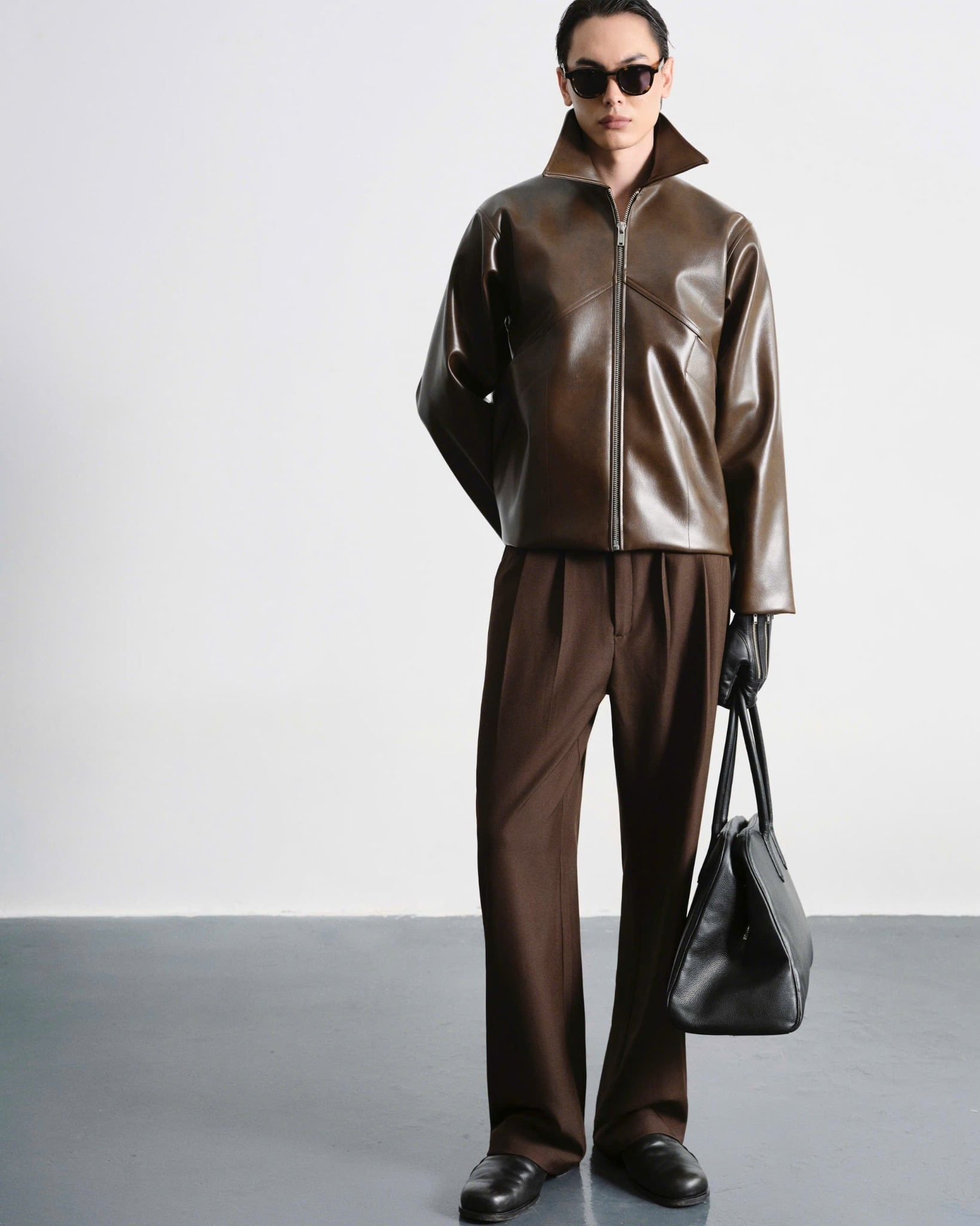  MAVERIK® SECOND SKIN LEATHER ZIP JACKET ( SMOKED COCOA ) 