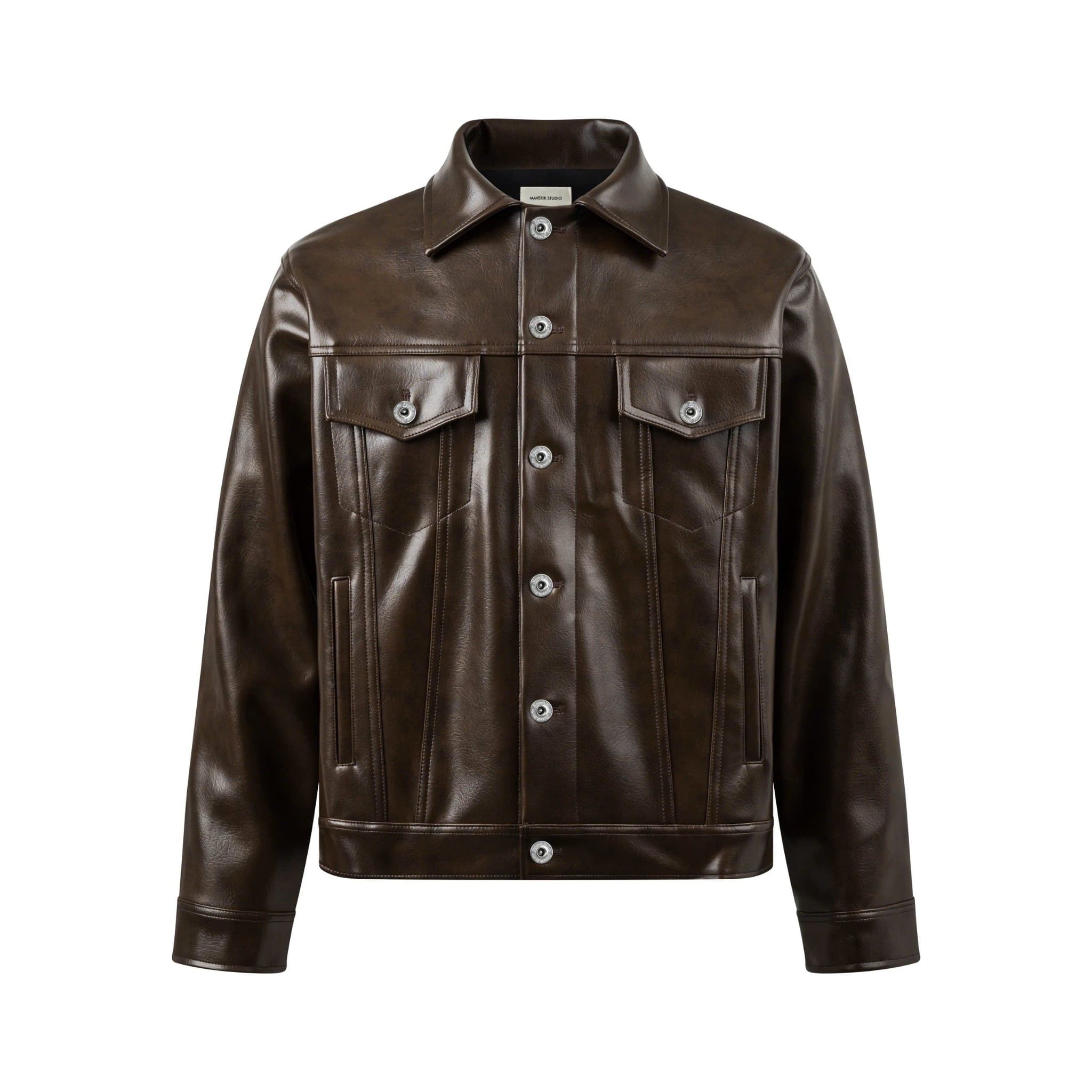  MAVERIK® SECOND SKIN LEATHER TRUCKER JACKET ( SMOKED COCOA ) 