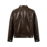  MAVERIK® SECOND SKIN LEATHER TRUCKER JACKET ( SMOKED COCOA ) 