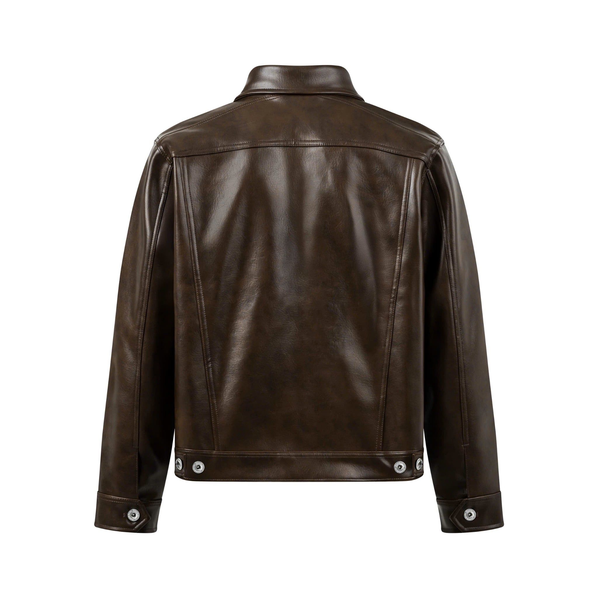  MAVERIK® SECOND SKIN LEATHER TRUCKER JACKET ( SMOKED COCOA ) 