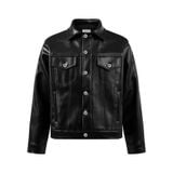 MAVERIK® SECOND SKIN LEATHER TRUCKER JACKET ( OBSIDIAN BLACK ) 