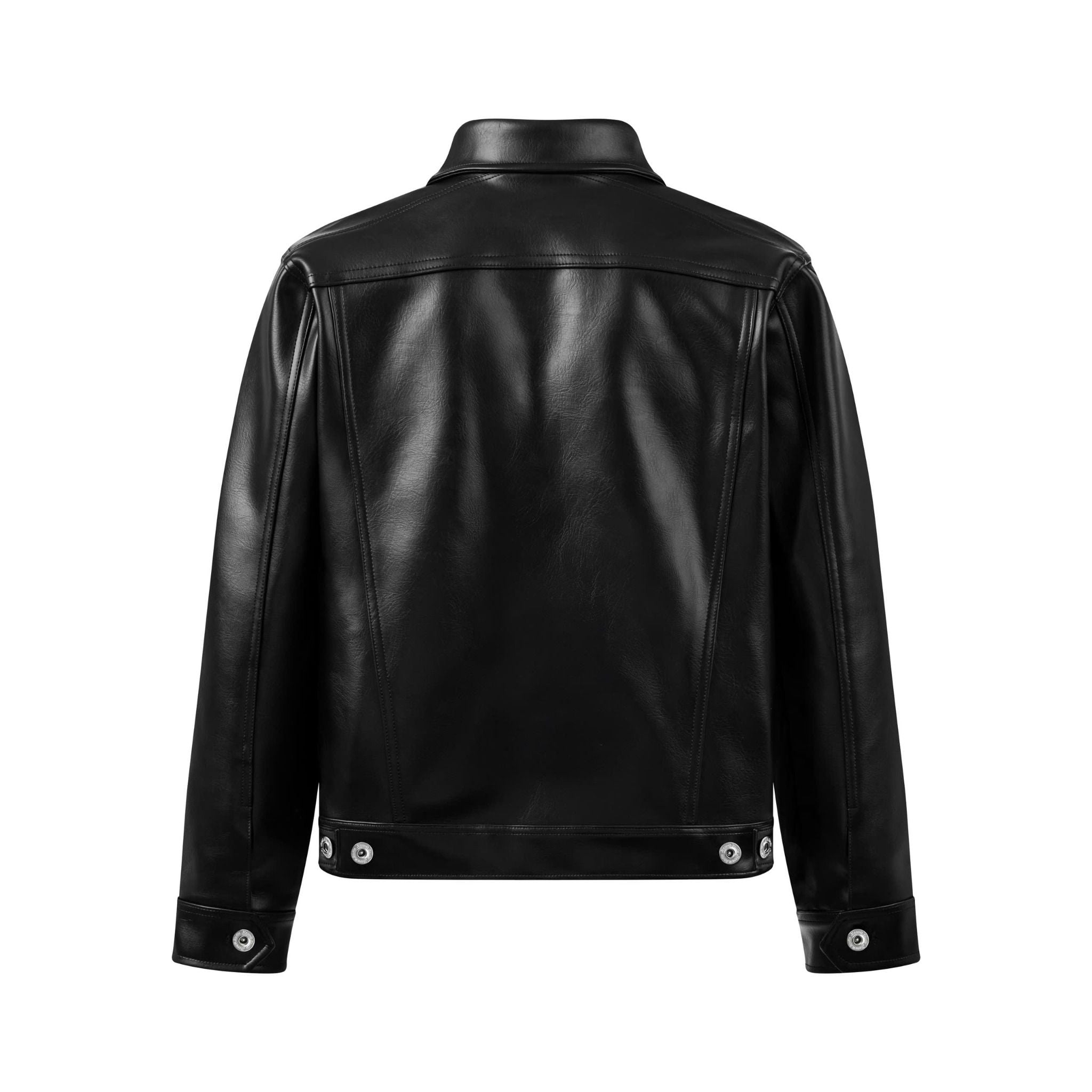  MAVERIK® SECOND SKIN LEATHER TRUCKER JACKET ( OBSIDIAN BLACK ) 