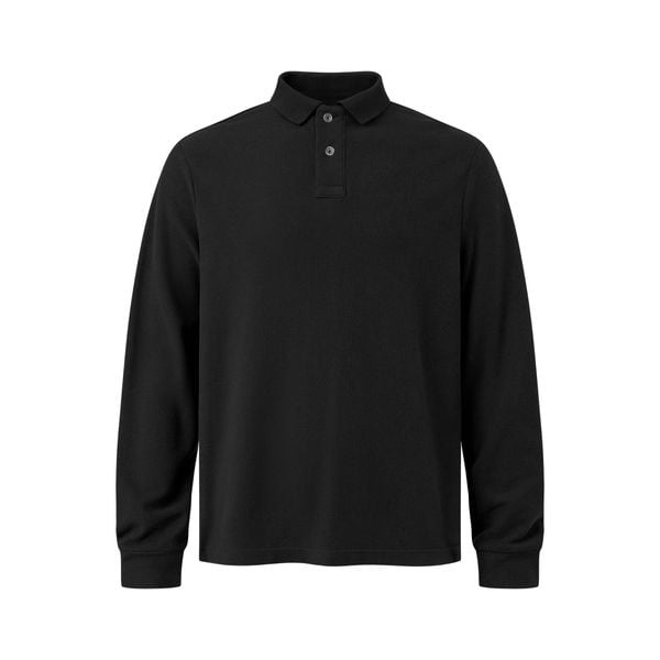  MAVERIK® CLUB PIQUÉ LONGSLEEVE POLO SHIRT ( BLACK ) 