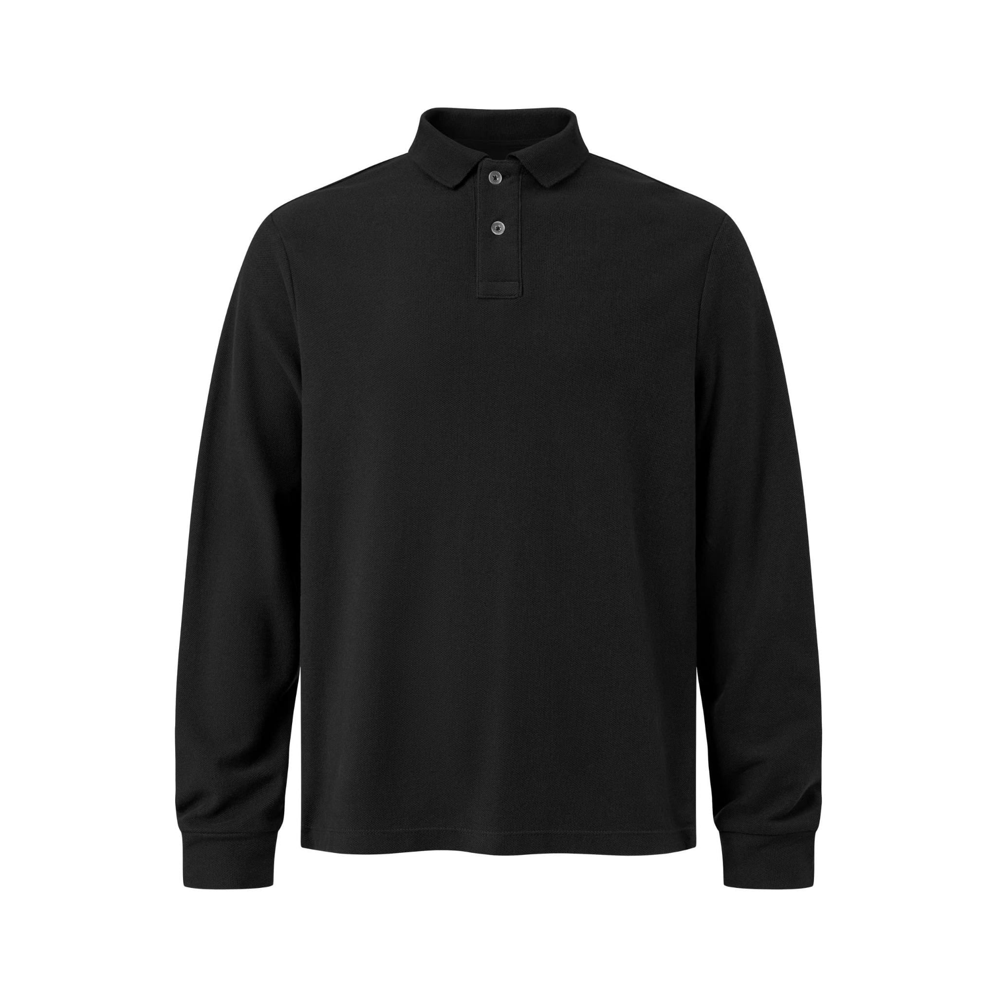  MAVERIK® CLUB PIQUÉ LONGSLEEVE POLO SHIRT ( BLACK ) 
