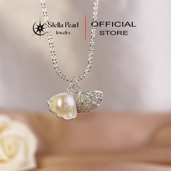  Mặt dây chuyền ngọc trai bạc S925 hình vỏ sò C54202 Stella Pearl 