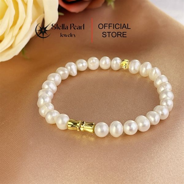  Vòng Tay Ngọc Trai Khóa Mạ Vàng – Thanh Lịch, Dễ Đeo - Stella Pearl B55018 