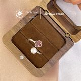  Nhẫn bạc ngọc trai bạc S925 mặt cỏ 4 lá phối ngọc trai 6mm - Stella Pearl R56308 