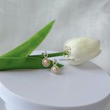  Bông tai Ngọc trai đan vòng 7.5 ly bạc S925 màu vàng hồng 