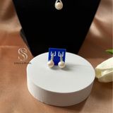  Bông tai móc bạc S925 đính ngọc trai nước ngọt 8 ly Stella Pearl E52103 