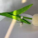  Bông tai Ngọc trai nụ vuông ngọc 5-6 ly bạc - Stella Pearl E52201 