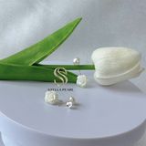  Bông tai Ngọc trai nụ kiểu hoa hồng ngọc 7.5 ly chốt bạc - Stella Pearl E52203 
