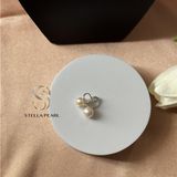  Bông tai móc bạc S925 đính ngọc trai nước ngọt 8 ly Stella Pearl E52103 
