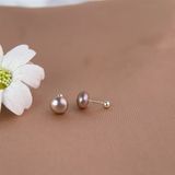  Bông tai nụ ngọc trai chuôi bạc S925 nhiều kích cỡ 