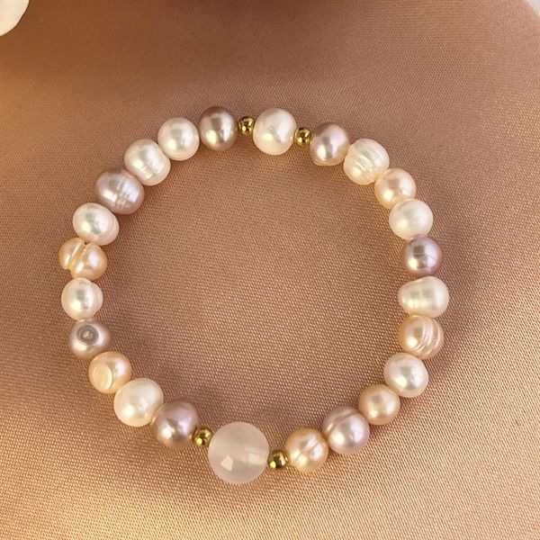  Vòng tay ngọc trai tứ quý hạt size từ 5-6mm - vòng chun 