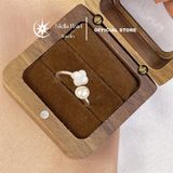  Nhẫn bạc ngọc trai bạc S925 mặt cỏ 4 lá phối ngọc trai 6mm - Stella Pearl R56308 