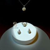  Mặt dây chuyền bạc S925 tia sáng gắn ngọc trai 9 ly- Stella Pearl C52121 