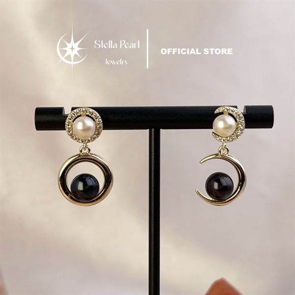  Bông tai ngọc trai kiểu sun-moon ngọc trai nước ngọt - Stella Pearl E56307 