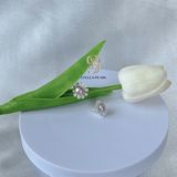  Bông tai Ngọc trai Hoa đồng tiền ngọc 7-8 ly bạc S925 màu tím hồng - Stella Pearl E52202 