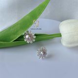  Bông tai Ngọc trai Hoa đồng tiền ngọc 7-8 ly bạc S925 màu tím hồng - Stella Pearl E52202 