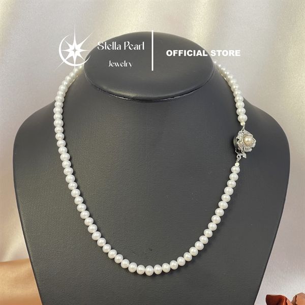  Vòng cổ ngọc trai nhí 5-6mm xinh xắn hạt bắp đều - Stella Pearl N57403 