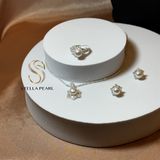  Mặt dây chuyền hoa tuyết 6 cạnh đính ngọc trai 8.5 ly 