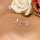  Bông Tai Bạc S925 Hình Đuôi Cá Chốt Bi Vặn Không Đau Tai – Stella Pearl E510402 