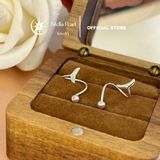  Bông Tai Bạc S925 Hình Đuôi Cá Chốt Bi Vặn Không Đau Tai – Stella Pearl E510402 